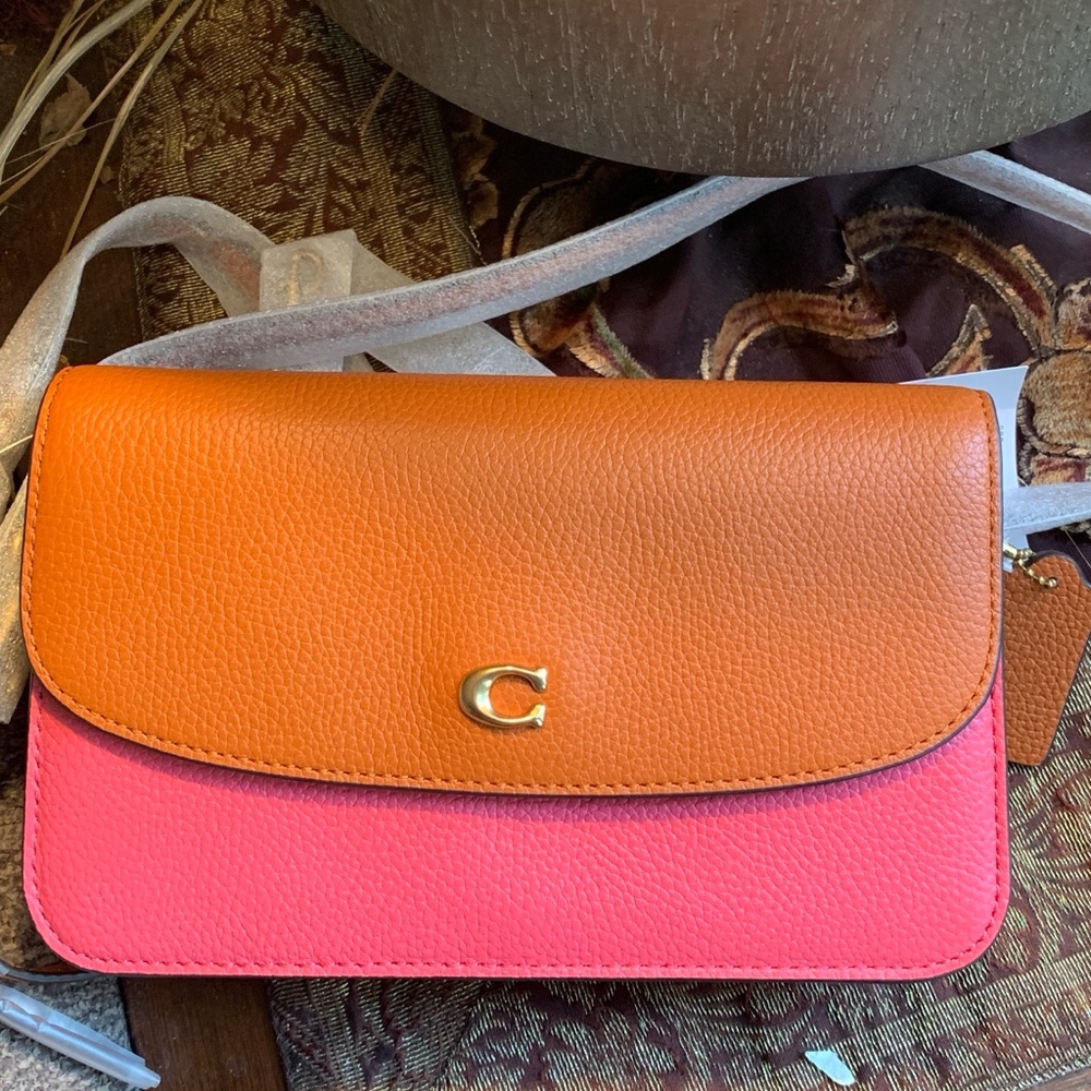 Authentic COACH 1941 colorblock pebbled leather snap magnetic closure crossbody - Picture 5 of 12